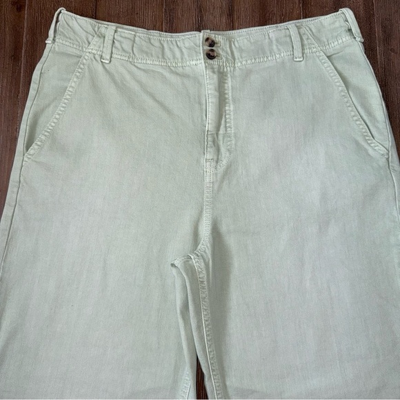 Pilcro High Rise Pants Wide Leg Green Ankle Anthropologie - Picture 7 of 10